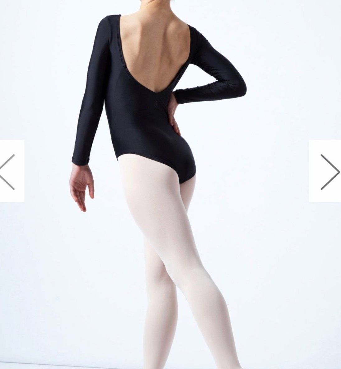 Top: Black long sleeve ballet leotard – Usato da Genève venduto da toandfrom 1