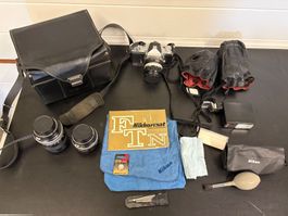 Nikon F TN Spiegelreflexkamera mit Zubeh. Linsen Blitz