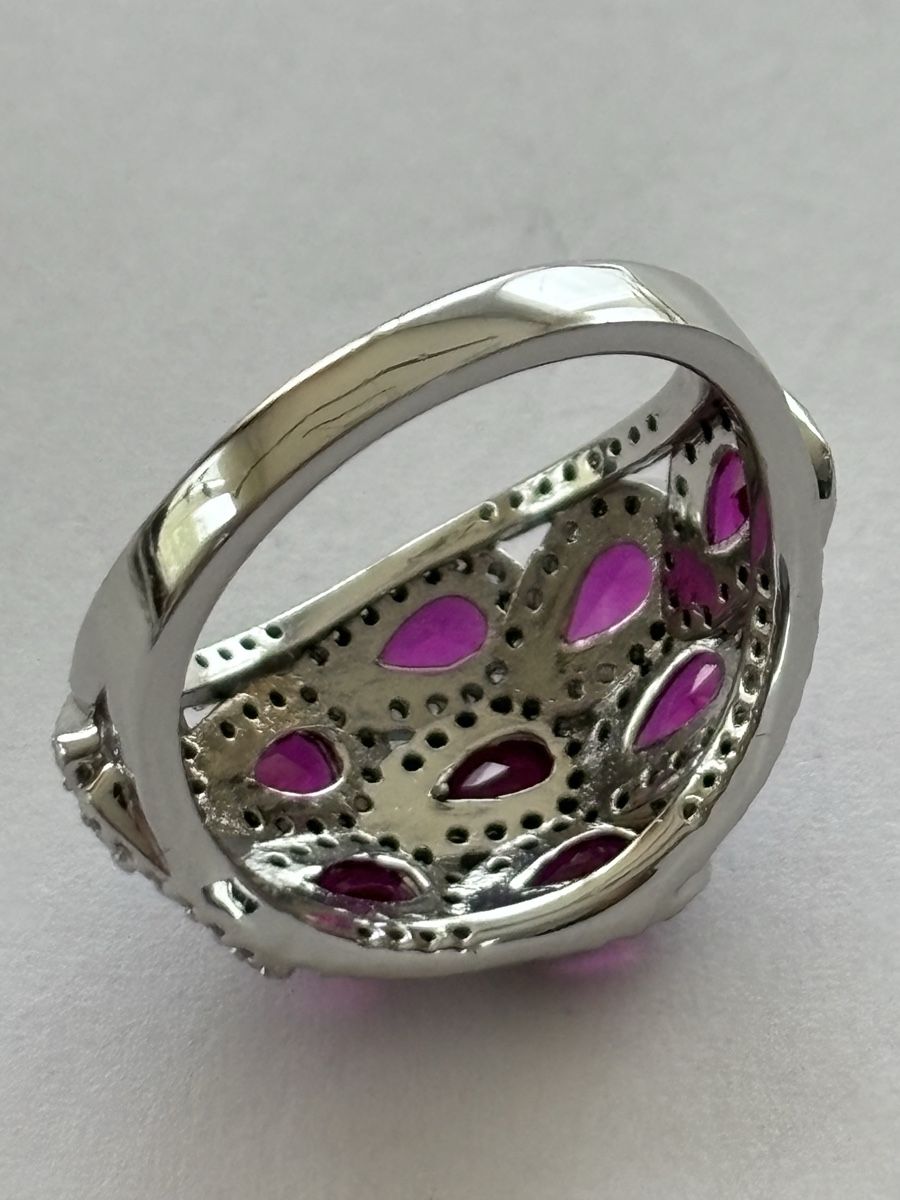 Ringe: Silber Ring 925  mit pinken Steinen – Gebraucht aus Langnau am Albis von flusspflege 6