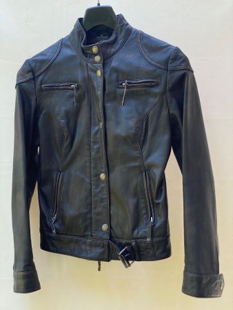 Damen-Lederjacke, schwarz, Gr. 36-38, gebraucht