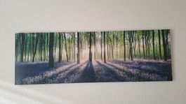 Wandbild Wald Panorama auf Holzplatte neuwertig