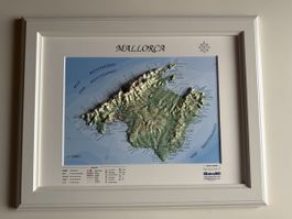 Reliefkarte Mallorca inkl. Bilderrahmen