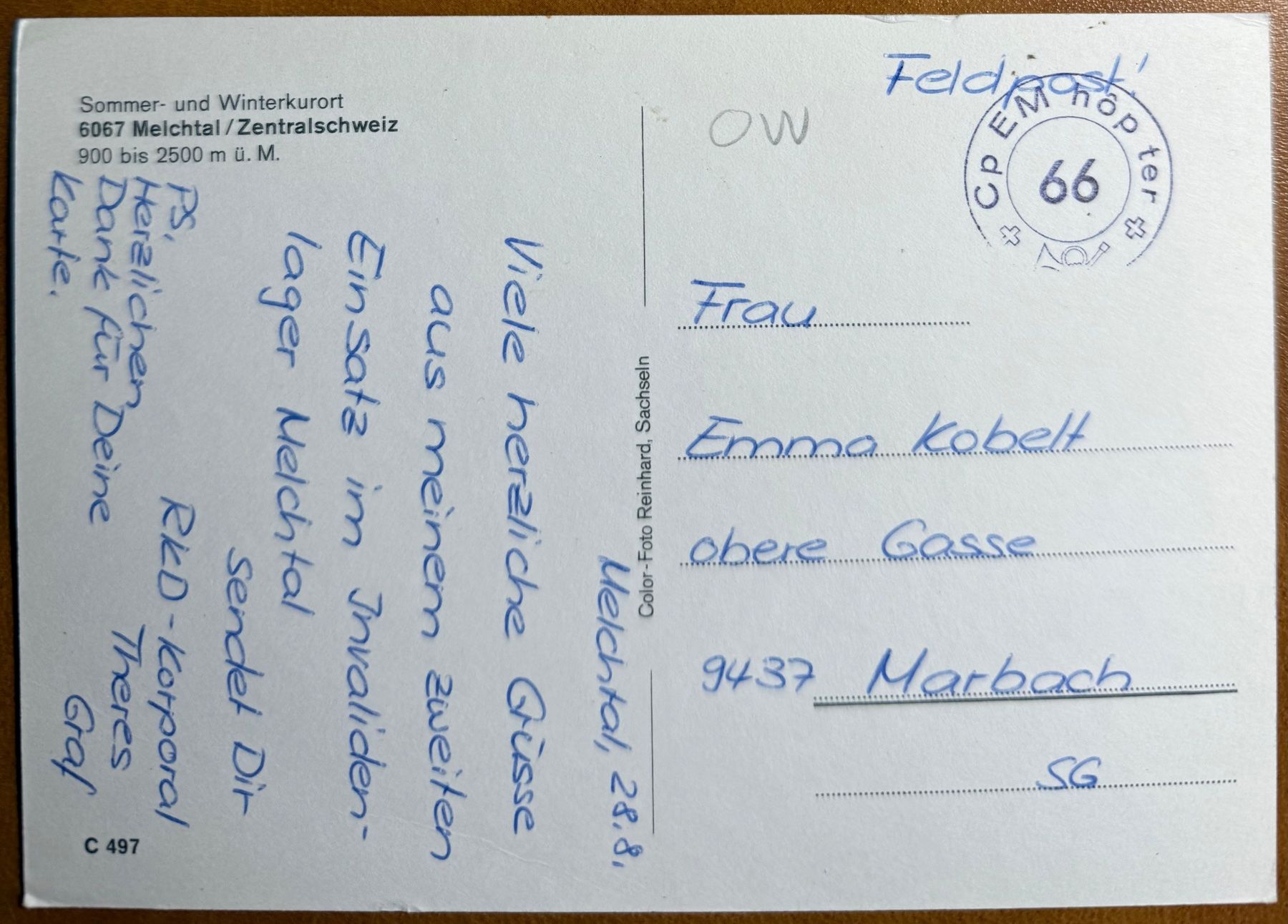Cartoline postali: AK: MELCHTAL – Usato da Lutry venduto da Ediego 1