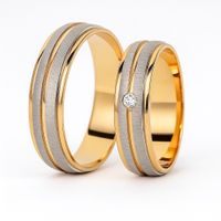 Trauringe aus 18k Gelb und Weiss Gold