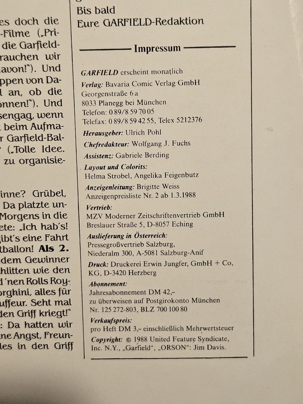 Fumetti: Garfield Comic Nr. 7 / #WT18 – Usato da Oberdorf BL venduto da BaldenEagle 1