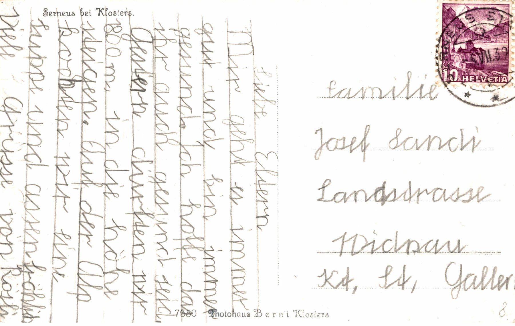 Cartoline postali: Serneus bei Klosters – Usato da Bronschhofen venduto da Astore 1