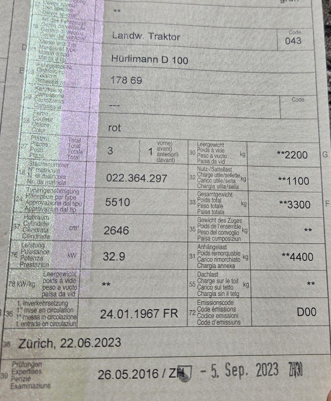Hürlimann Trattori: Hürlimann D 100 – Usato da Fehraltorf venduto da schsim82 9