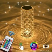 LED Kristall Nachtlicht USB Touch Lampe 16 Farben Rose