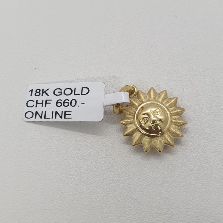 Ciondoli: Echt 18K Gold - Sonnen Anhänger – Usato da Luzern venduto da Luzern-Goldhaus 1