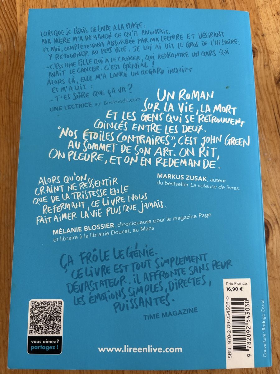 Libri: John Green - Nos Etoiles Contraires – Nuovo (secondo la descrizione) da La Chaux-de-Fonds venduto da lea_77ly 1