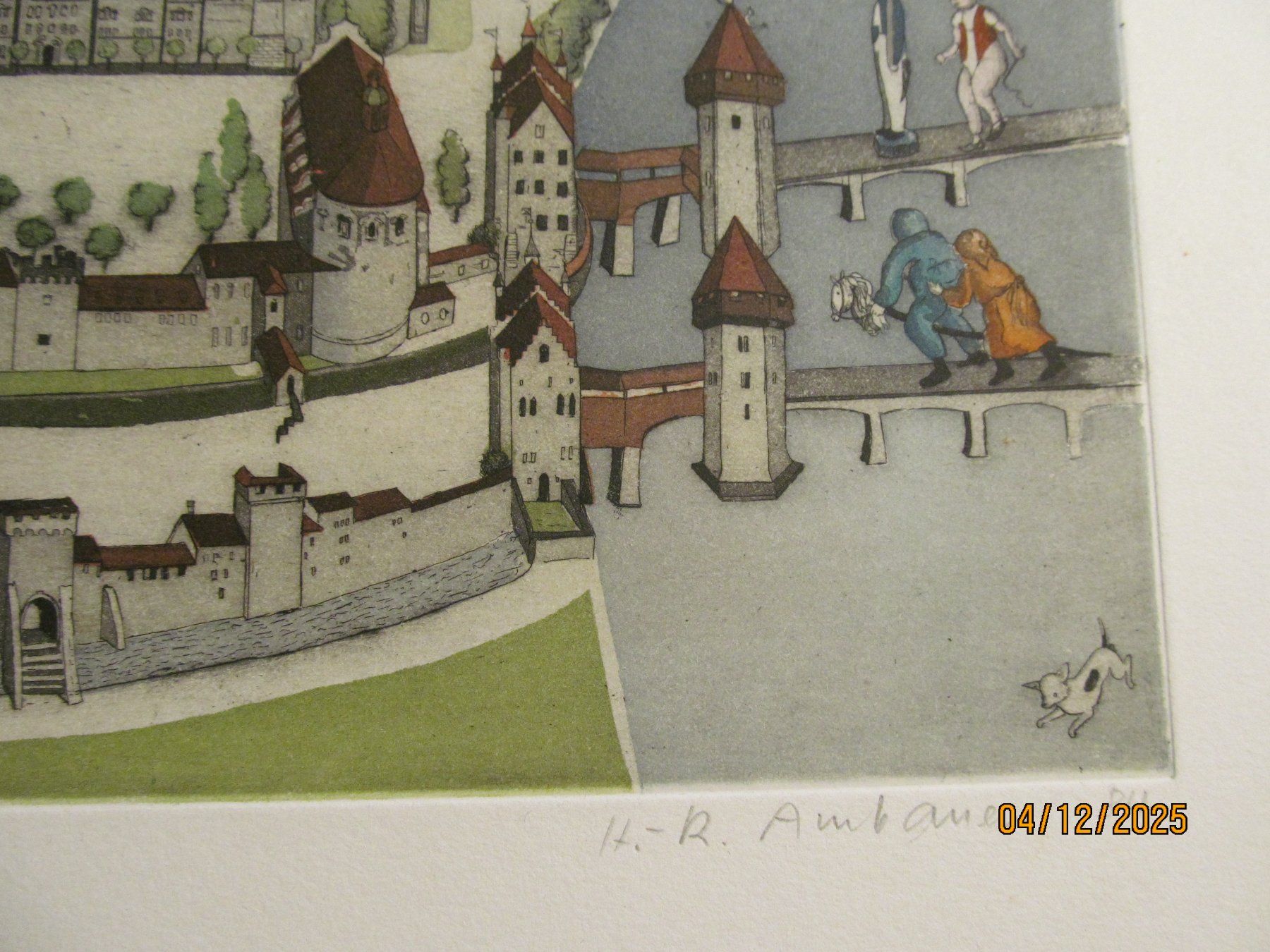 Grafiken & Lithographien: H.R. AMBAUEN   Farbradierung  Luzerner  Ansicht – Neu (gemäss Beschreibung) aus Hergiswil NW von Panda1990 3