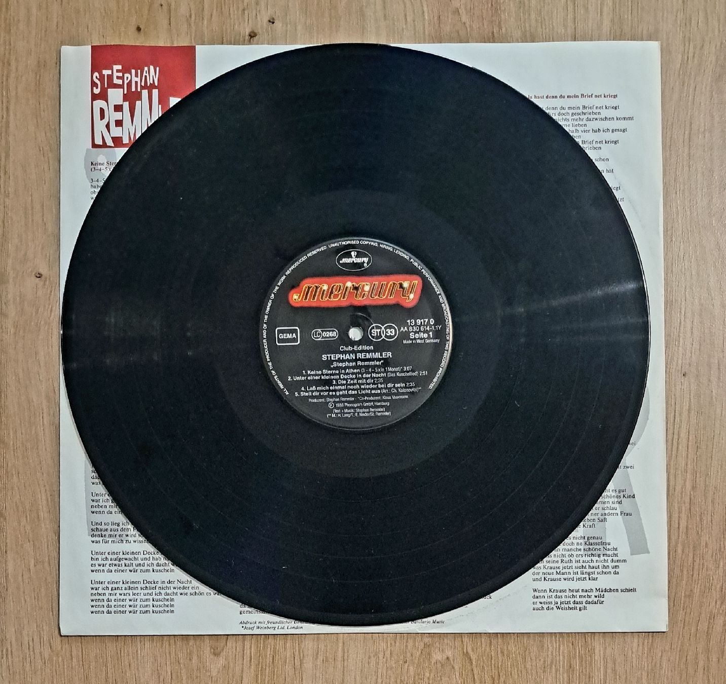 Dischi in vinile: Stephan Remmler Vinyl LP – Usato da Hasle b. Burgdorf venduto da fischfutterkanone 2