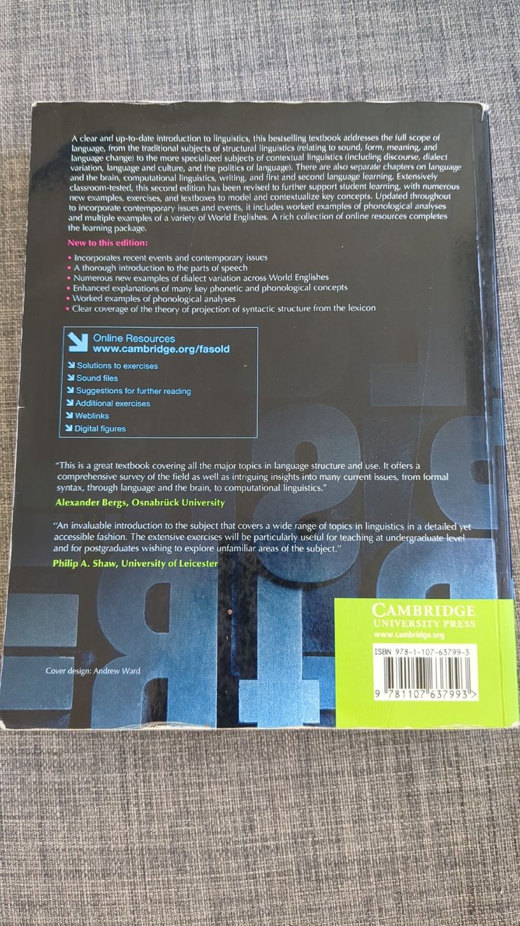 Libri: An Introduction to Language and Linguistics – Usato da Zürich venduto da versolalto 1