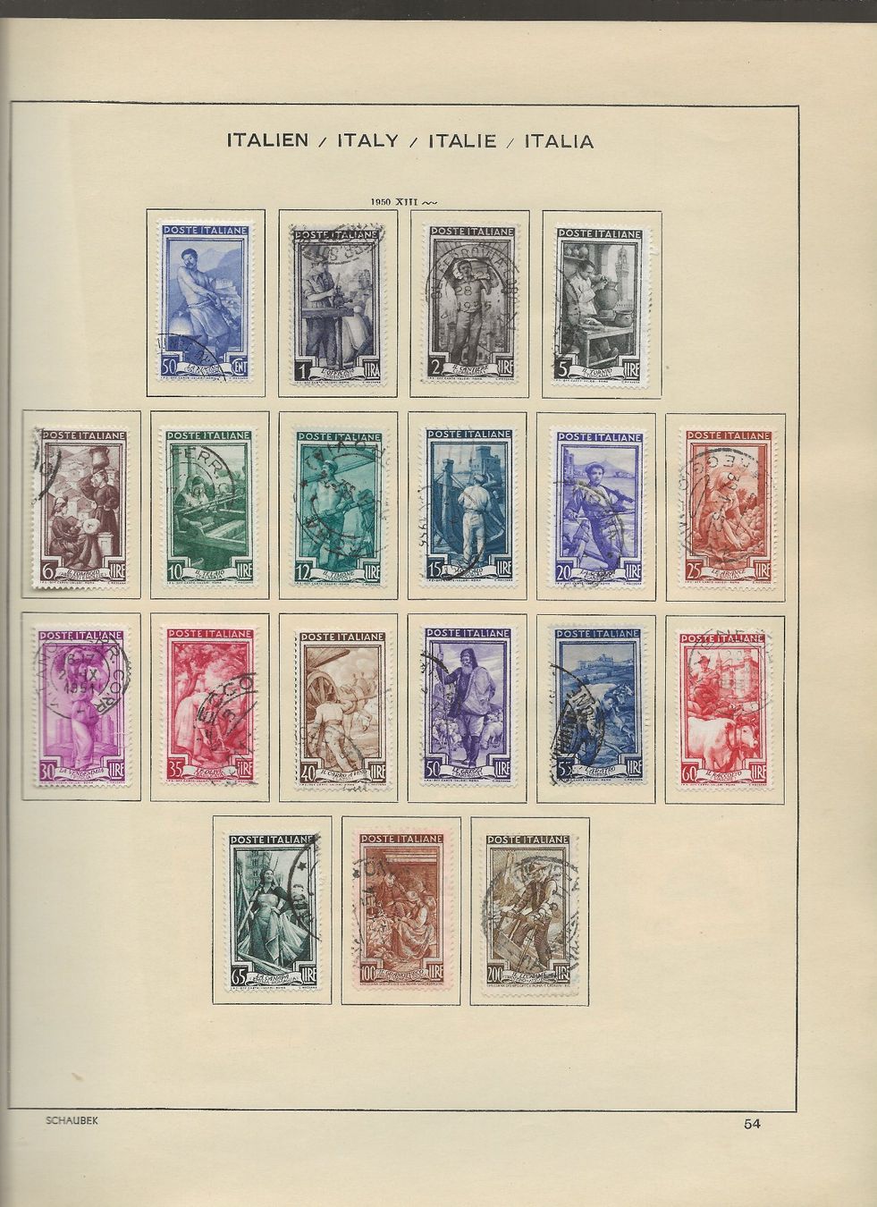 Alle Briefmarken: Marken Italien 1946 bis 1951 – Gebraucht aus Au ZH von xelagreb01 6