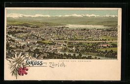 Litho Zürich, Ortsansicht von der Waid