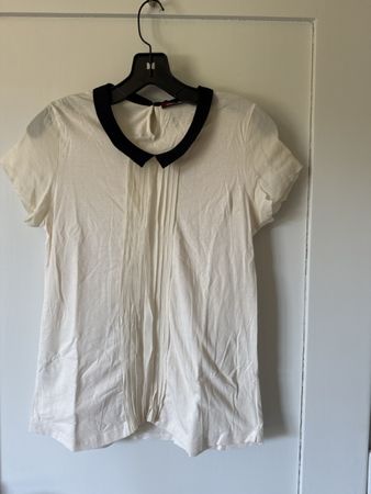 Comptoir des Cotonniers Bluse, Shirt, weiss schwarz Gr. S 36