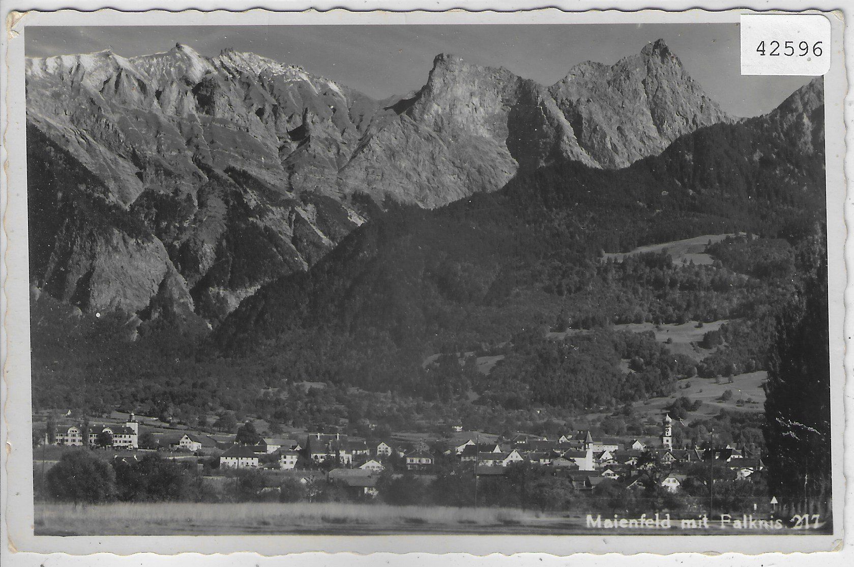 Cartoline postali: Maienfeld mit Falknis – Usato da Ettingen venduto da Kartenplanet
