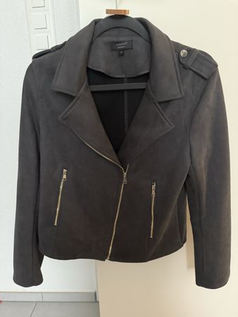 Kunstlederjacke grau Grösse 38 guter Zustand