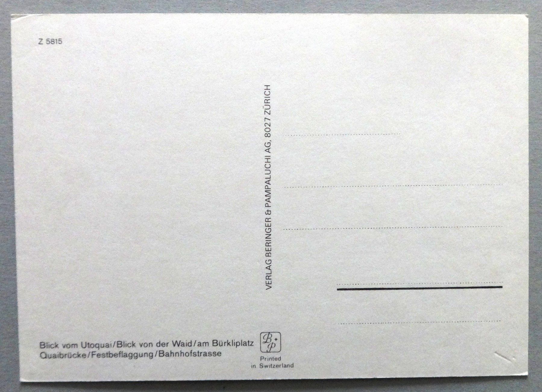 Cartoline postali: Zürich – Usato da Fétigny venduto da Billy2miny 1