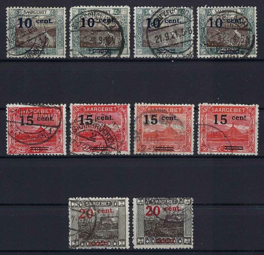Tutti i francobolli: Briefmarken aus dem Saargebiet 1921 gest. – Usato da Hitzkirch venduto da walti1959