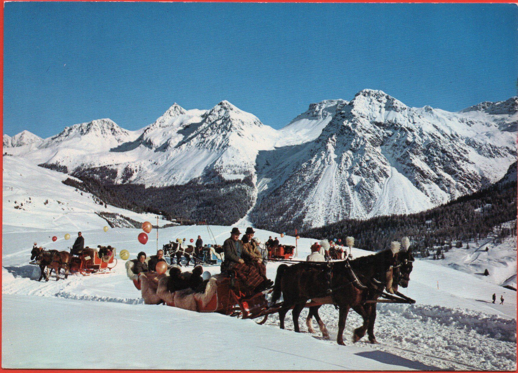 Ansichtskarten: 2 Ansichtskarten AROSA Bellevue Schlittenfahrt & Bergkirchli – Neu (gemäss Beschreibung) aus Jona von philajona