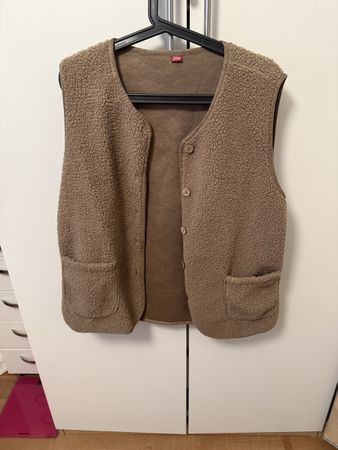 Warme Teddy-Weste in Braun, Grösse XL - Perfekt für Herbst!