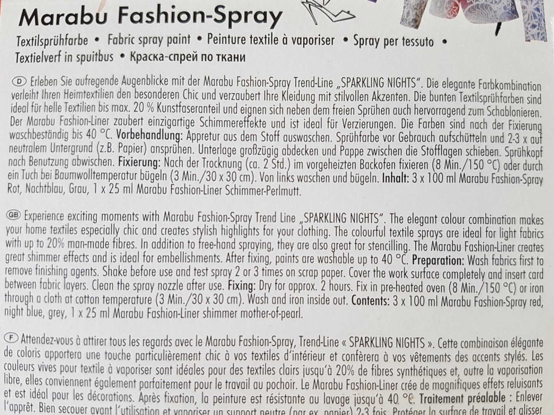 Colori: Textil-Sprühfarbe "Indian Spirit" oder "Sparkling Night" – Nuovo e nell'imballaggio originale da Dürrenäsch venduto da Bastelnde 9