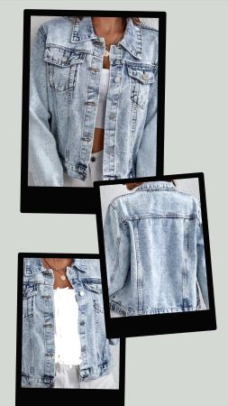 Kurze legere Jeans Jacke gr L  Neuwertig
