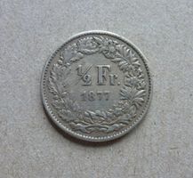 Schweiz ++ 1/2 Franken 1877, gute Erhaltung