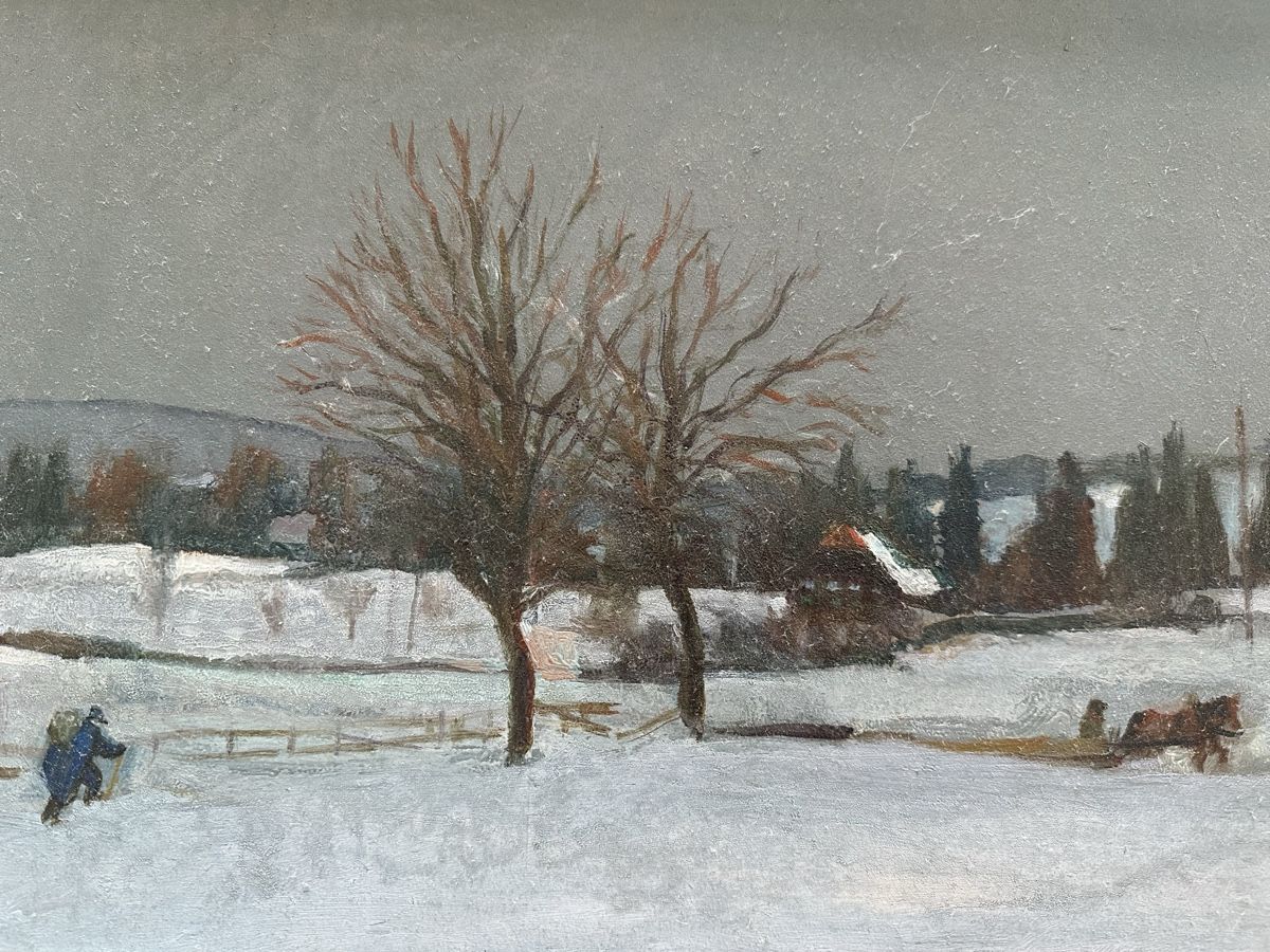 Dipinti: Gemälde Winterlandschaft vom Maler Paolo – Usato da Tüscherz-Alfermée venduto da Pluriel2 1