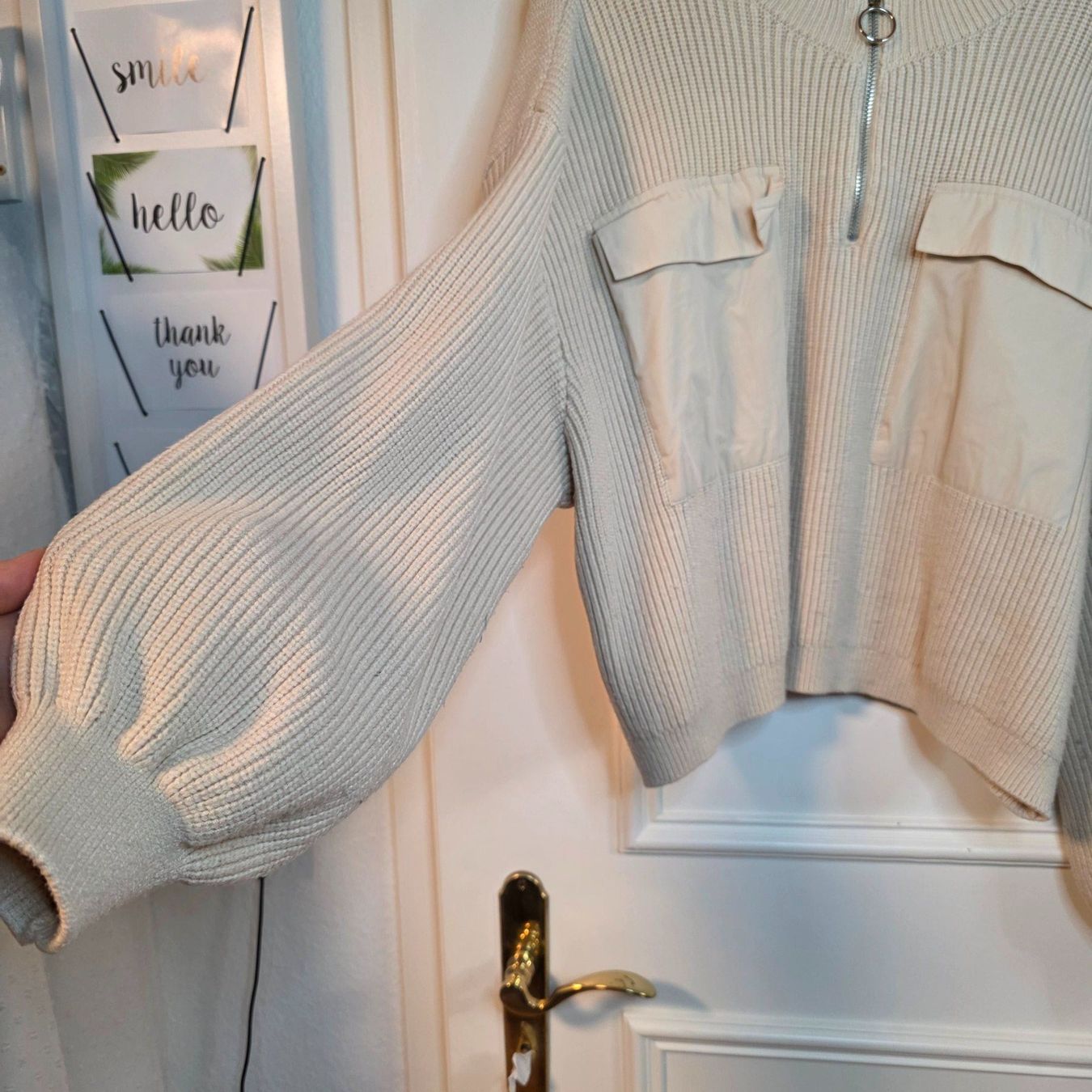 Pulls & Sweat-shirts: Oversize Pullover Creme mit Reißverschluss M/L – D'occasion à Wald ZH par CapLux 4