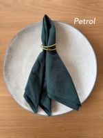 70er Set Stoffservietten aus Baumwolle, petrol, NEU
