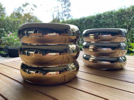 2 stk Blumentöpfe - gold und silber