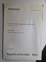 Auktions Katalog 1961 - Klipstein & Kornfeld Bern Auktionen