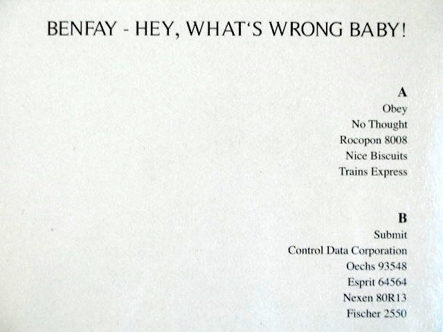 Dischi in vinile: LP Benfay - Hey, What's Wrong Baby! – Nuovo (secondo la descrizione) da Thun venduto da Bluecat238 2