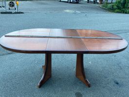 Esstisch ausziehbar Holz braun Mittelfuss-Gestell 40-60 Z...
