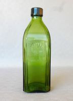 Vintage grüne Glasflasche « Shell / Luxus Petrol » von 1950