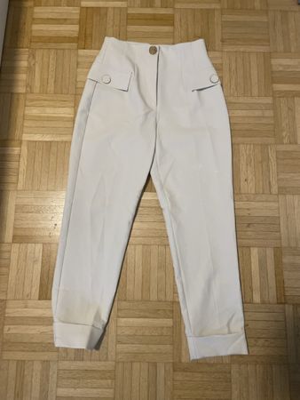 Stoffhose Damen beige mit hohem Bund guter Zustand