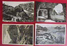 4 alte AK: Uri - Kröntenhütte - Wassen - Flüelen - gel. 1945