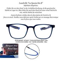 Lesebrille La Spezia B +1.5 +2.0 Rahmen schwarz Band blau