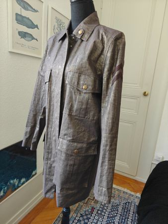 Christian Dior Boutique Galliano brn gold coat rainjacket 40