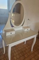 IKEA HEMNES Schminktisch mit Spiegel & Glasplatte