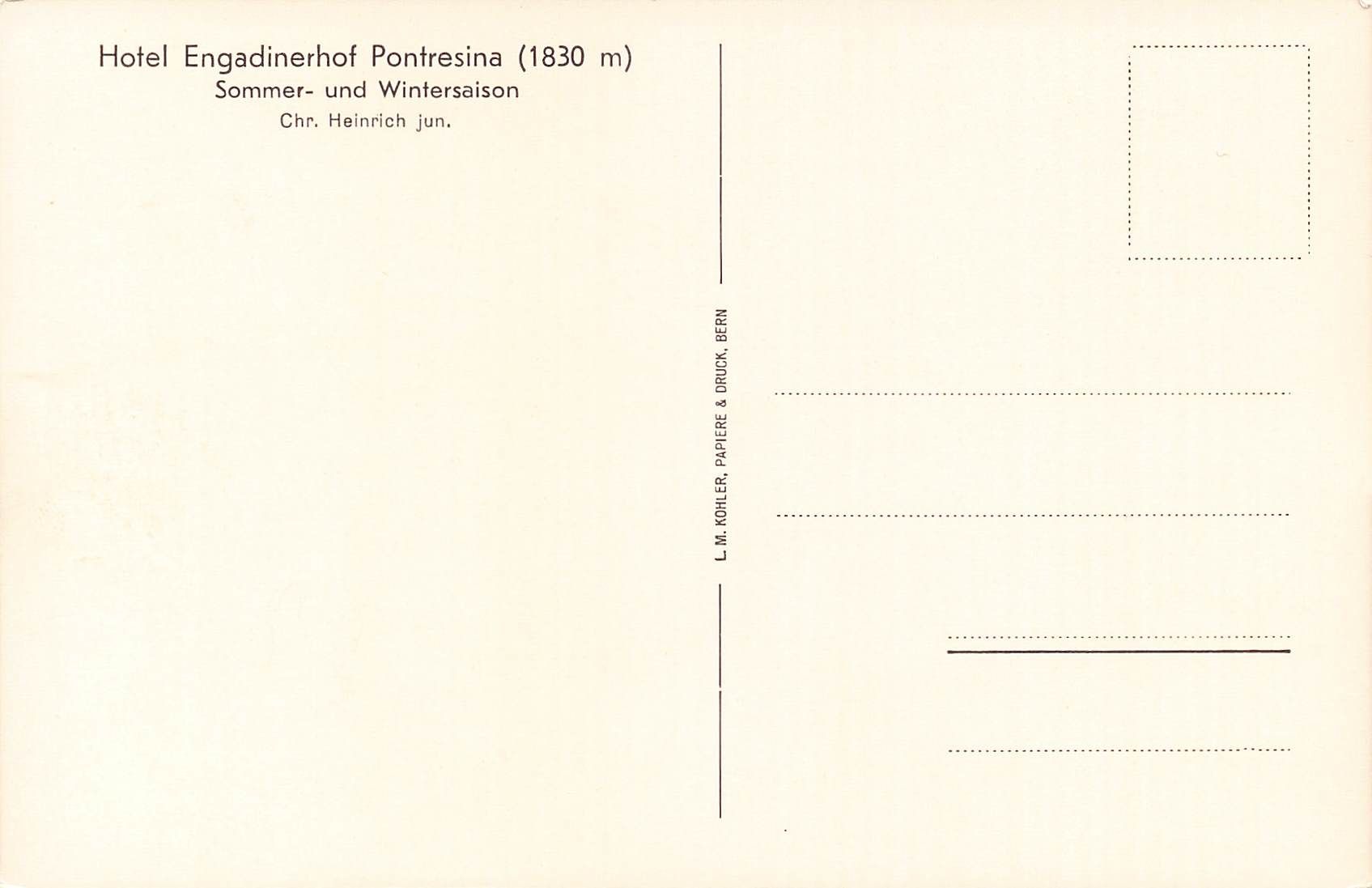 Cartoline postali: Hotel Engadinerhof Pontresina – Usato da Biasca venduto da Blenio71 1