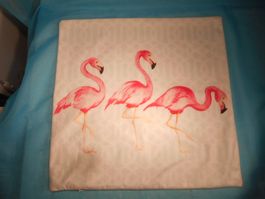 Kissenbezug Flamingos, Samt, mit Reissverschluss