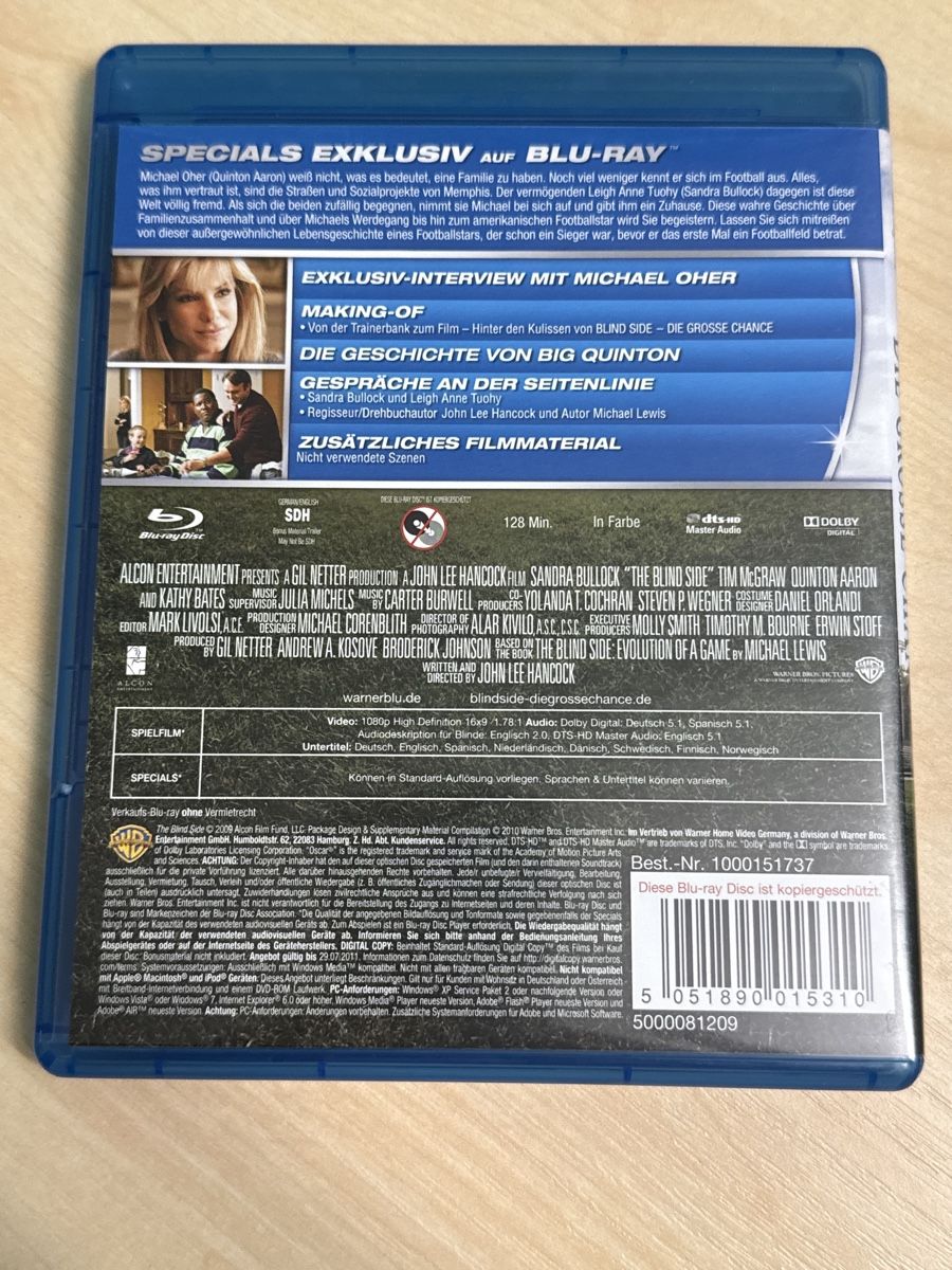 Tutti i DVDs: Blu-ray: Blind Side - Die grosse Chance mit Sandra Bullock – Usato da Hittnau venduto da PeterS75 1