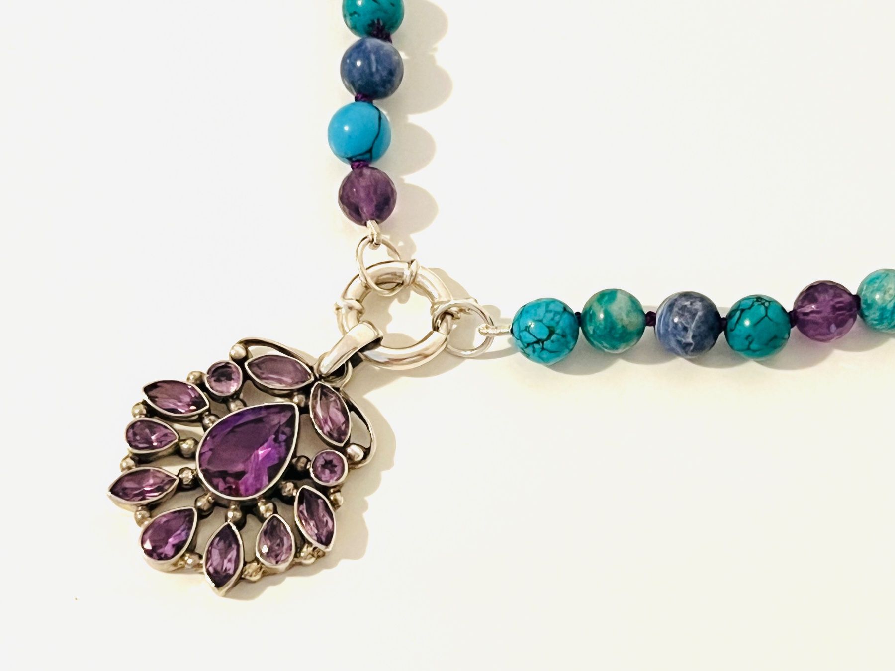Catenine: Amethyst & Edelstein Halskette - Sterling Silber – Nuovo e nell'imballaggio originale da Rüschlikon venduto da ThereseJewelryDesign 3