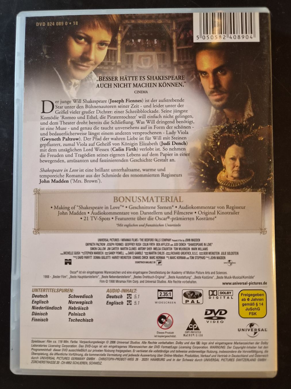 Tutti i DVDs: Shakespeare in Love DVD – Usato da S-chanf venduto da pat_9lxp 1