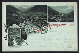 Mondschein-Lithographie Andermatt, Teufe