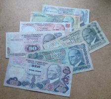 Lot ++ 7 alte Banknoten aus der Türkei