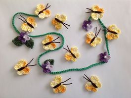 3 Stk Schmetterlinge gehäkelt, farfalle uncinetto 036